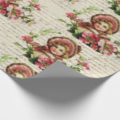  Victoriaans kerstkaards roze druppels Cadeaupapier (Hoek)