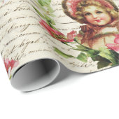  Victoriaans kerstkaards roze druppels Cadeaupapier (Rol Hoek)