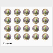 Victoriaans kerstkaars ronde sticker (Vel)