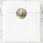Victoriaans kerstkaars ronde sticker (Tas)