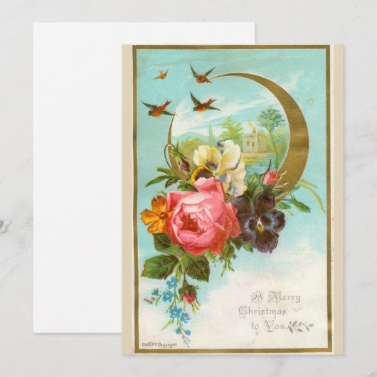Victoriaans kerstkaart (Voorkant / Achterkant)