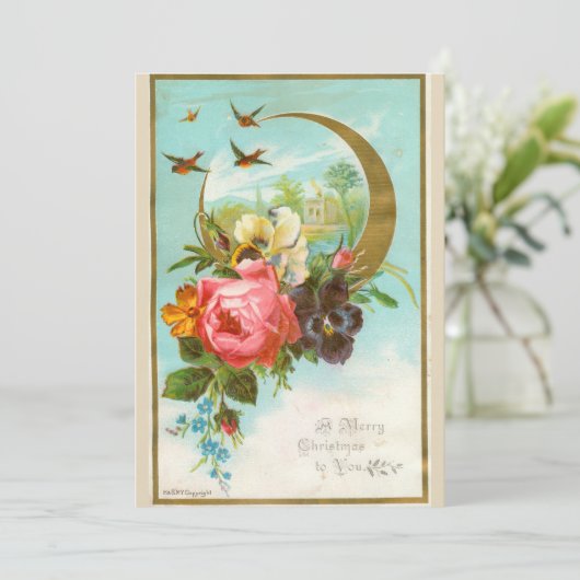 Victoriaans kerstkaart (Staand voorkant)