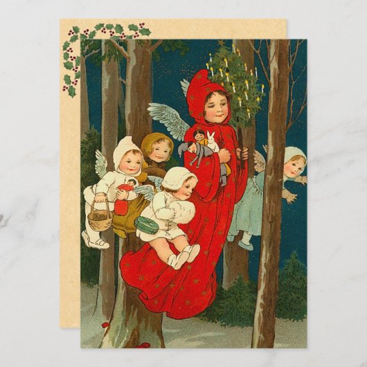 Victoriaans kerstkaart (Voorkant / Achterkant)