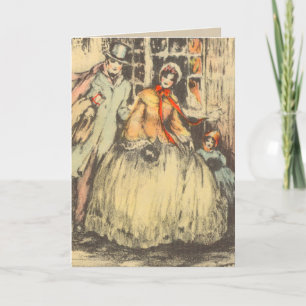 Victoriaans kerstkaart feestdagen kaart