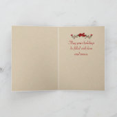 Victoriaans Kerstkaart Feestdagen Kaart (Binnen)