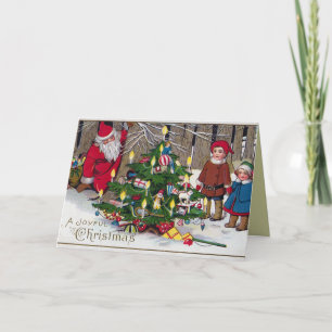 Victoriaans Kerstkaart Feestdagen Kaart