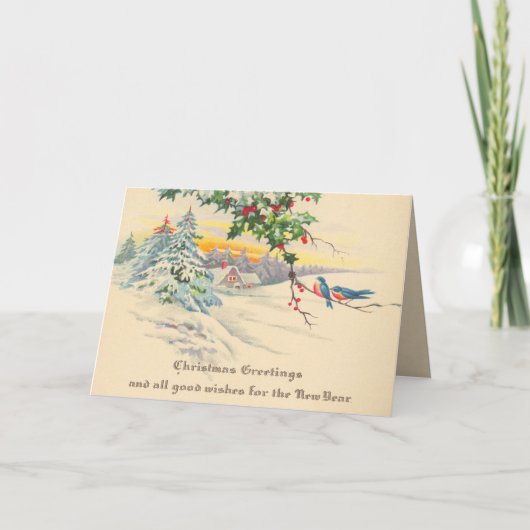 Victoriaans kerstkaart feestdagen kaart (Voorkant)