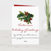 Victoriaans Kerstkaart Feestdagen Kaart (Achterkant)