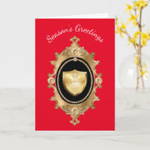 Victoriaans kerstkaart kaart (Gele Bloem)