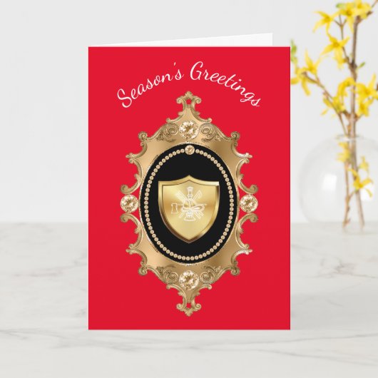 Victoriaans kerstkaart kaart (Gele Bloem)