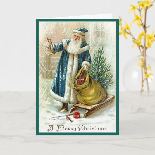 Victoriaans kerstkaart kaart (Gele Bloem)