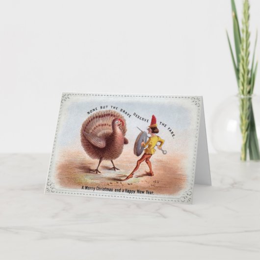 Victoriaans kerstKaart Turkije Feestdagen Kaart (Voorkant)