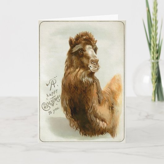 Victoriaans kerstkaart voor Camel Feestdagen Kaart (Voorkant)