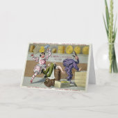 Victoriaans kerstkaart voor Clowns Feestdagen Kaart (Voorkant)