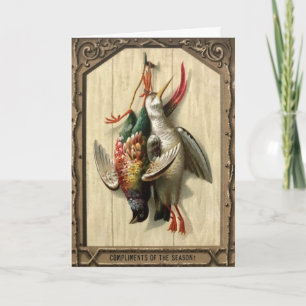 Victoriaans kerstkaart voor dode vogels Feestdagen Kaart