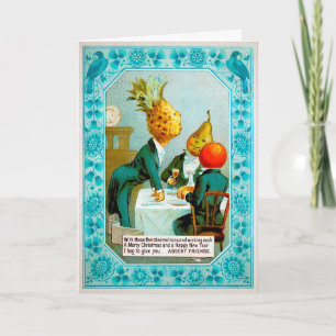 Victoriaans kerstkaart voor fruit feestdagen kaart