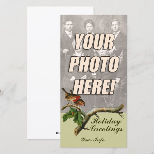 Victoriaans kerstkaarten feestdagenkaart (Voorkant / Achterkant)