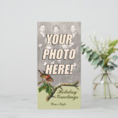 Victoriaans kerstkaarten feestdagenkaart (Staand voorkant)