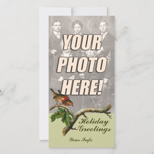 Victoriaans kerstkaarten feestdagenkaart (Voorkant)