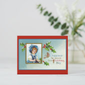 Victoriaans kerstkaarten Feestdagenkaart (Staand voorkant)