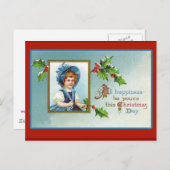 Victoriaans kerstkaarten Feestdagenkaart (Voorkant / Achterkant)