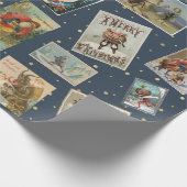 Victoriaans kerstkaarten voor volwassenen cadeaupapier (Hoek)