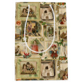  Victoriaans kerstkaartje Collage Medium Cadeauzakje (Voorkant)