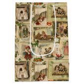  Victoriaans kerstkaartje Collage Medium Cadeauzakje (Achterkant)