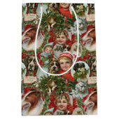 Victoriaans kerstkatten en hondenbont  medium cadeauzakje (Voorkant)