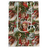 Victoriaans kerstkatten en hondenbont  medium cadeauzakje (Achterkant)