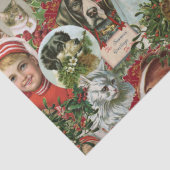 Victoriaans kerstkatten en hondenbont tissuepapier (Detail)