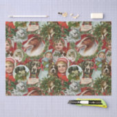 Victoriaans kerstkatten en hondenbont tissuepapier (Craft)