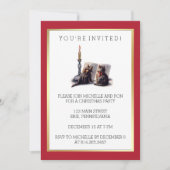 Victoriaans kerstkatten Rood en Goud Kaart (Voorkant)