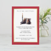  Victoriaans kerstkatten Rood en Goud Kaart (Staand voorkant)