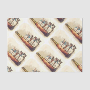 Victoriaans kerstkatten tissuepapier