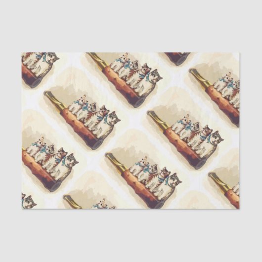 Victoriaans kerstkatten tissuepapier (Voorkant)