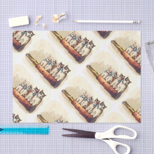 Victoriaans kerstkatten tissuepapier (Craft)