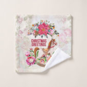 Victoriaans  kerstkerst bad handdoek (Wasdoekje)