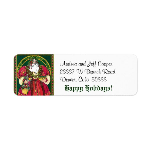 Victoriaans Kerstkerst Etiket (Voorkant)