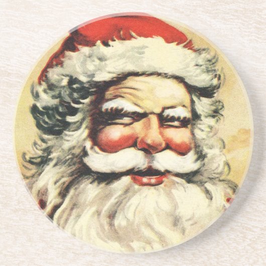 Victoriaans kerstkerst zandsteen onderzetter (Voorkant)