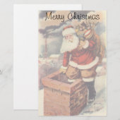 Victoriaans kerstkerstkerstkerstbedekking in Chimn Briefpapier (Voorkant / Achterkant)