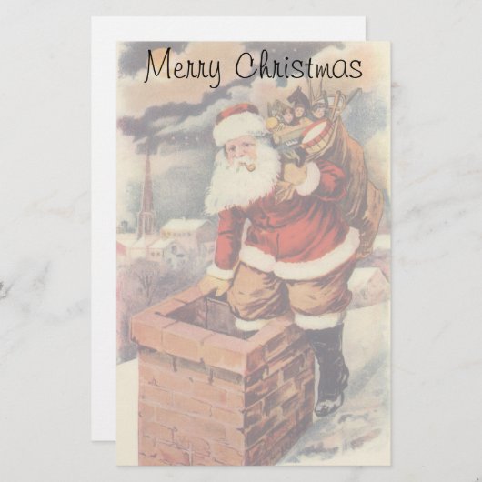 Victoriaans kerstkerstkerstkerstbedekking in Chimn Briefpapier (Voorkant / Achterkant)