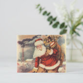 Victoriaans kerstkerstkerstkerstbedekking in Chimn Feestdagenkaart (Staand voorkant)