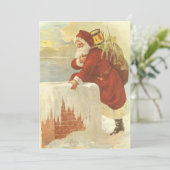 Victoriaans kerstkerstkerstkerstbedekking in Chimn Feestdagenkaart (Staand voorkant)