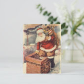 Victoriaans kerstkerstkerstkerstbedekking in Chimn Feestdagenkaart (Staand voorkant)