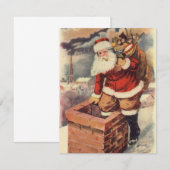 Victoriaans kerstkerstkerstkerstbedekking in Chimn Feestdagenkaart (Voorkant / Achterkant)