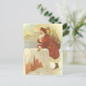 Victoriaans kerstkerstkerstkerstbedekking in Chimn Feestdagenkaart (Staand voorkant)