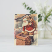 Victoriaans kerstkerstkerstkerstbedekking in Chimn Feestdagenkaart (Staand voorkant)