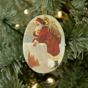 Victoriaans kerstkerstkerstkerstbedekking in Chimn Keramisch Ornament