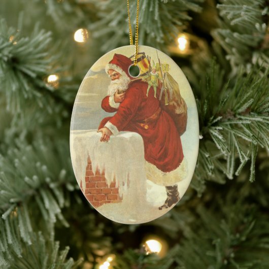 Victoriaans kerstkerstkerstkerstbedekking in Chimn Keramisch Ornament (Boom)